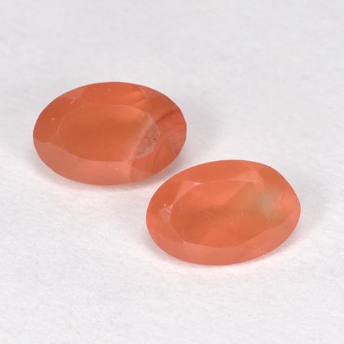 Gemas de cornalina naranja rojizo natural de 0,82 ct, corte óvalo, translúcido