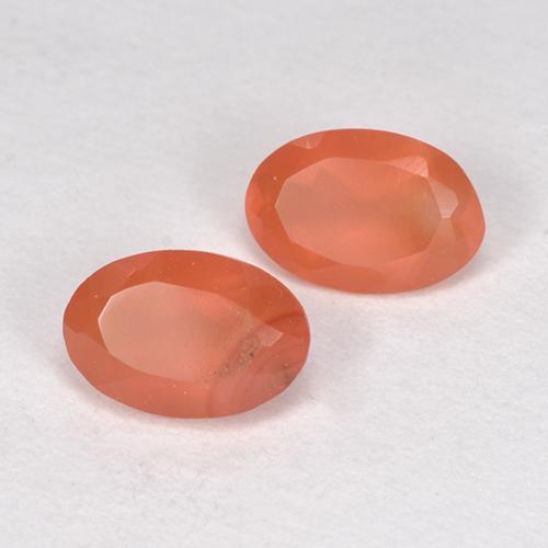 Gemas de cornalina naranja rojizo natural de 0,82 ct, corte óvalo, translúcido