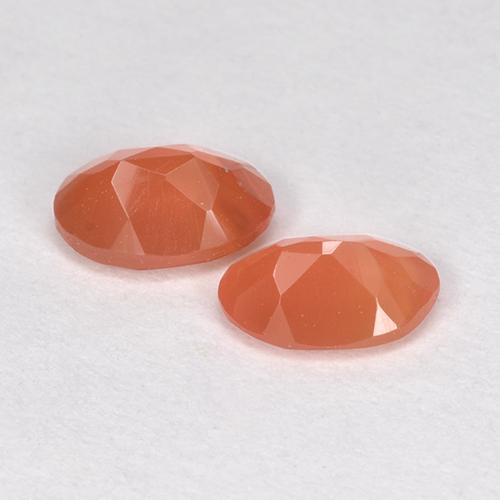 Gemas de cornalina naranja rojizo natural de 0,82 ct, corte óvalo, translúcido