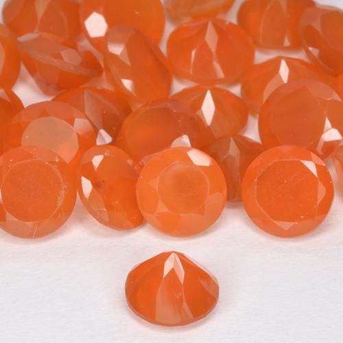 Gemas de Cornalina Naranja rojizo natural de 2.29 ct, Corte Redondo, Translúcido
