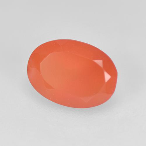 Cornalina naranja natural de 0,70 ct, corte óvalo, translúcido