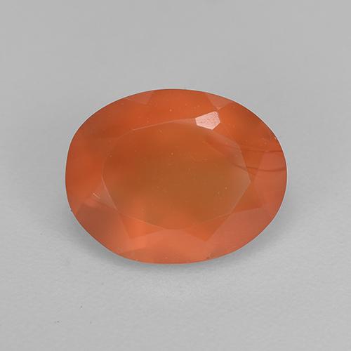 Cornalina naranja natural de 1,51 ct, corte óvalo, translúcido