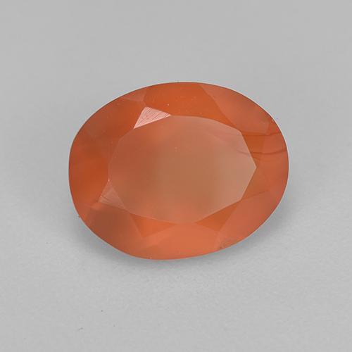 Cornalina naranja natural de 1,51 ct, corte óvalo, translúcido