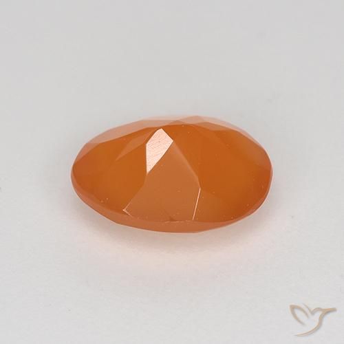 Cornalina Naranja melocotón vívido natural de 1.03 ct, Corte Óvalo, Translúcido