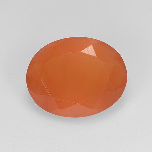 Cornalina naranja natural de 1,93 ct, corte óvalo, translúcido