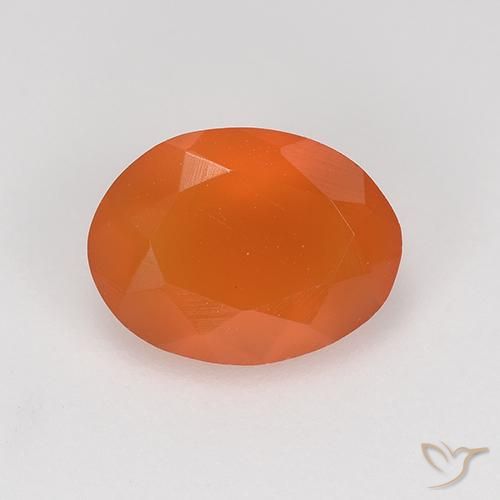 Cornalina naranja medio natural de 0,86 ct, corte óvalo, translúcido