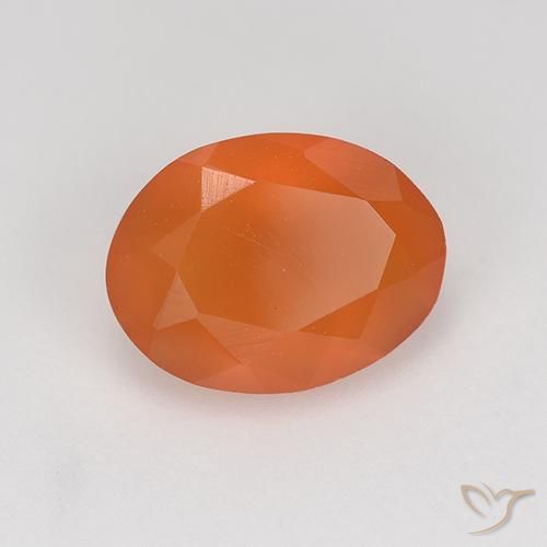 Cornalina naranja medio natural de 0,86 ct, corte óvalo, translúcido