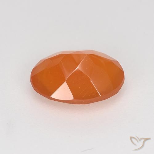 Cornalina naranja medio natural de 0,86 ct, corte óvalo, translúcido