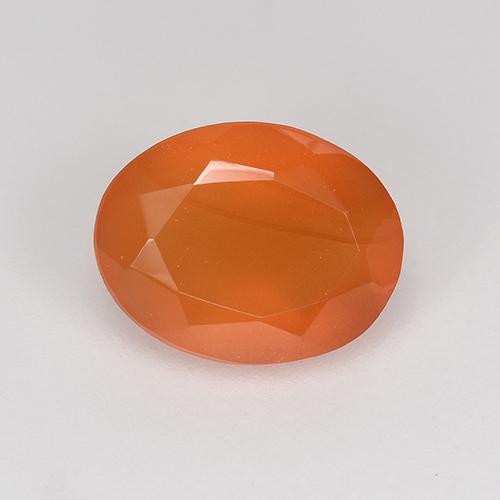 Cornalina Naranja rojizo natural de 0.96 ct, Corte Óvalo, Translúcido