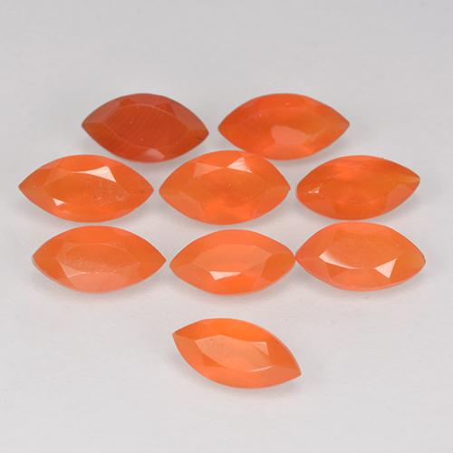 Gemas de Cornalina Naranja melocotón vívido natural de 0.53 ct, Marquesa, Translúcido