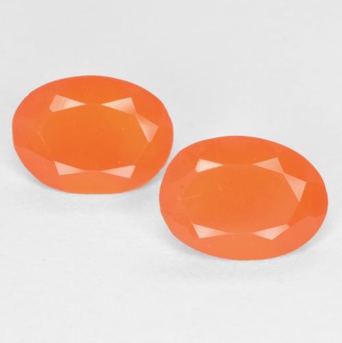 Gemas de cornalina naranja melocotón vívido natural de 1,12 ct, corte óvalo, translúcido