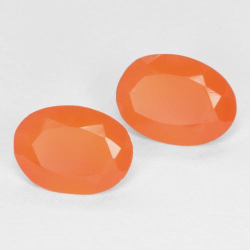 Gemas de cornalina naranja melocotón vívido natural de 1,12 ct, corte óvalo, translúcido