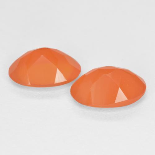 Gemas de cornalina naranja melocotón vívido natural de 1,12 ct, corte óvalo, translúcido