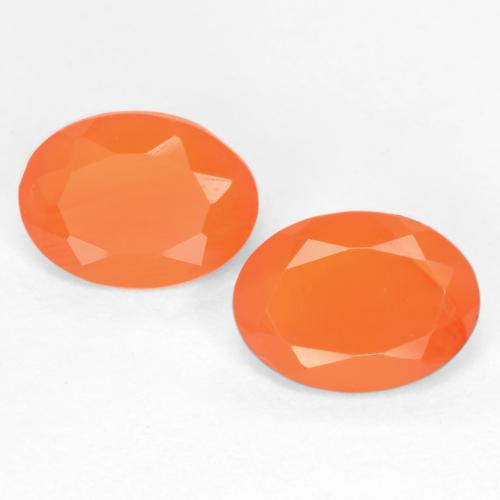 Gemas de Cornalina Naranja medio natural de 1.16 ct, Corte Óvalo, Translúcido