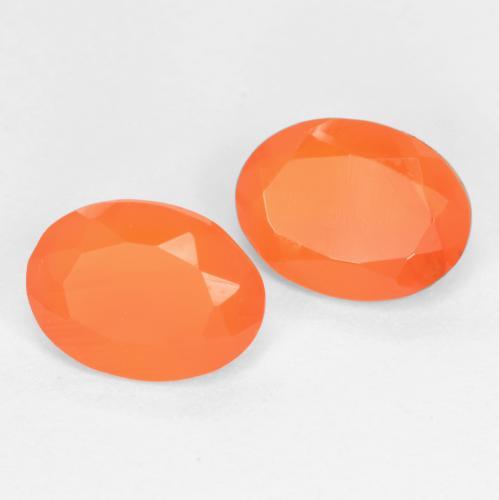Gemas de Cornalina Naranja medio natural de 1.16 ct, Corte Óvalo, Translúcido