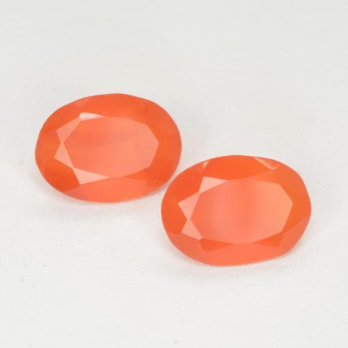 Gemas de Cornalina Naranja claro natural de 1.08 ct, Corte Óvalo, Translúcido