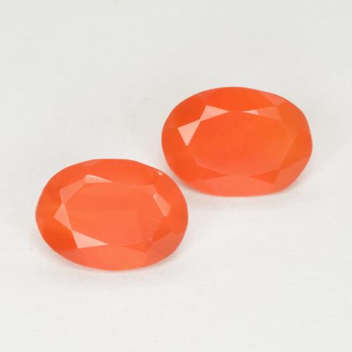 Gemas de Cornalina Naranja claro natural de 1.08 ct, Corte Óvalo, Translúcido
