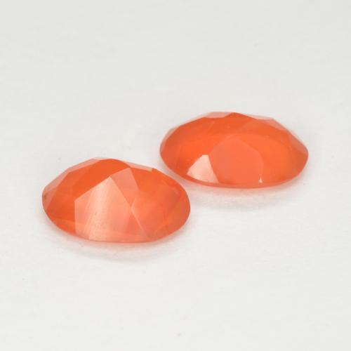 Gemas de Cornalina Naranja claro natural de 1.08 ct, Corte Óvalo, Translúcido