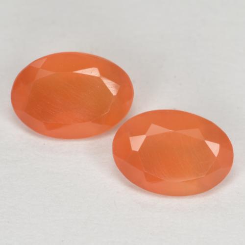 Gemas de Cornalina Naranja melocotón vívido natural de 1.27 ct, Corte Óvalo, Translúcido