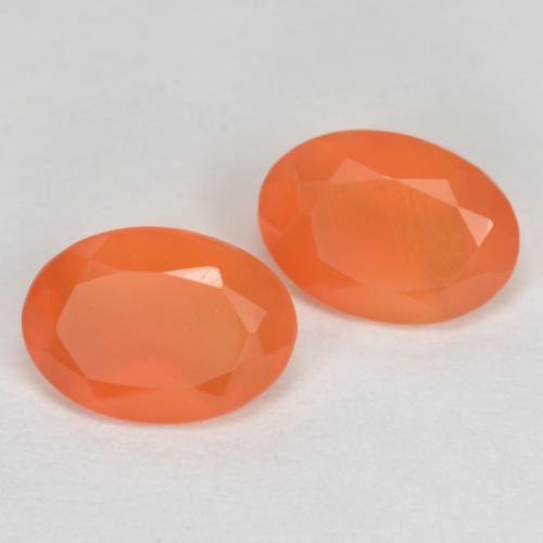 Gemas de Cornalina Naranja melocotón vívido natural de 1.27 ct, Corte Óvalo, Translúcido