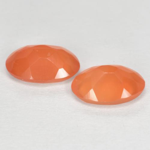 Gemas de Cornalina Naranja melocotón vívido natural de 1.27 ct, Corte Óvalo, Translúcido