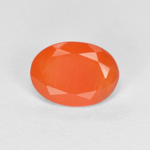 Cornalina naranja natural de 0,62 ct, corte óvalo, translúcido