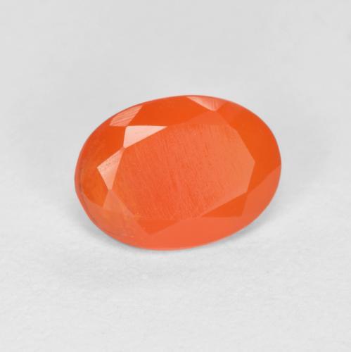Cornalina naranja natural de 0,62 ct, corte óvalo, translúcido