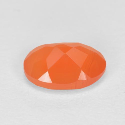 Cornalina Naranja rojizo natural de 0.79 ct, Corte Óvalo, Translúcido