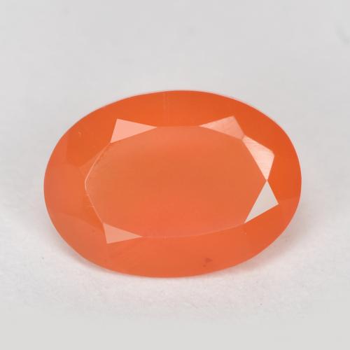 Cornalina naranja brillante natural de 0,72 ct, corte óvalo, translúcido