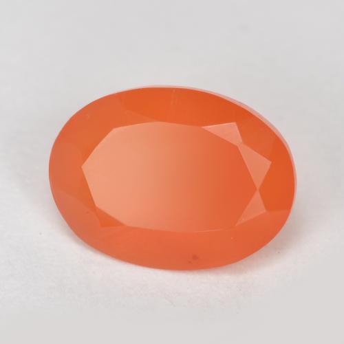 Cornalina naranja brillante natural de 0,72 ct, corte óvalo, translúcido