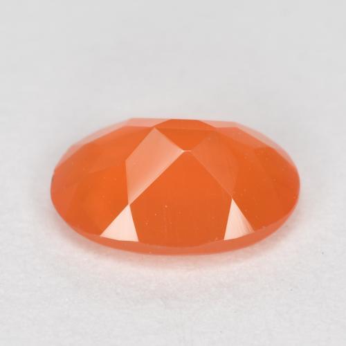 Cornalina naranja melocotón vívido natural de 0,64 ct, corte óvalo, translúcido