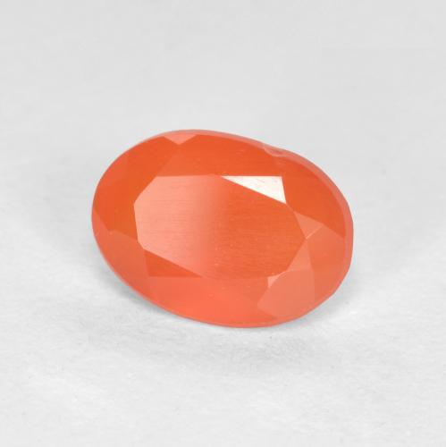 Cornalina naranja fuego natural de 0,69 ct, corte óvalo, translúcido