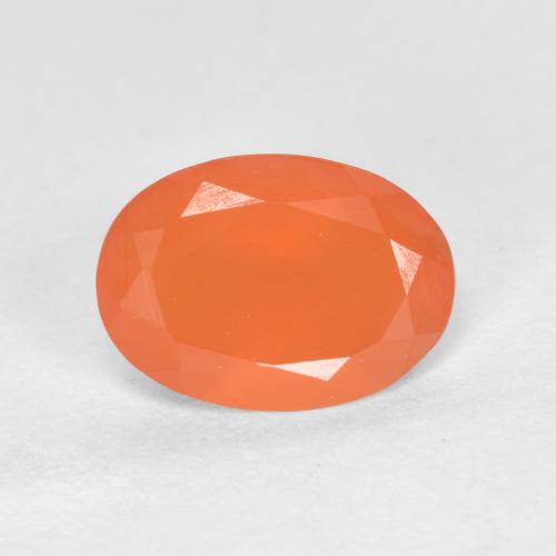 Cornalina naranja medio natural de 0,72 ct, corte óvalo, translúcido