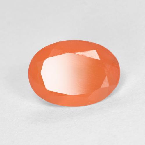 Cornalina naranja medio natural de 0,72 ct, corte óvalo, translúcido