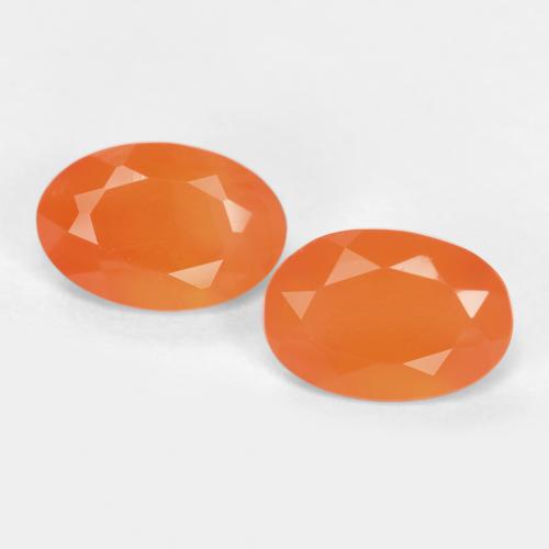 Gemas de cornalina naranja natural de 0,77 ct, corte óvalo, translúcido