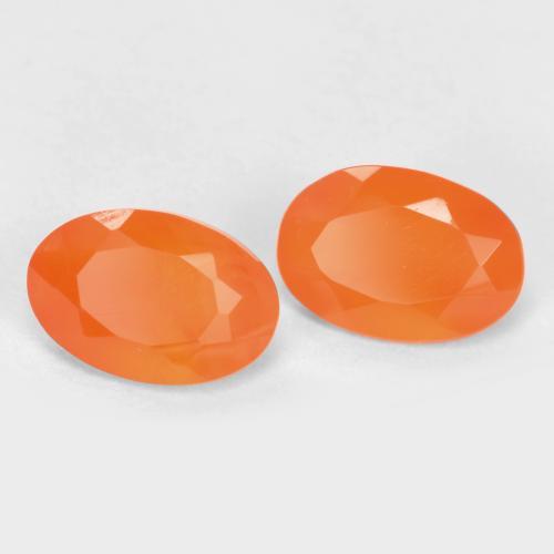 Gemas de cornalina naranja natural de 0,77 ct, corte óvalo, translúcido