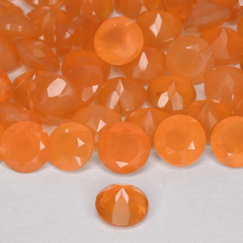 Gemas de Cornalina Naranja medio natural de 2.47 ct, Corte Redondo, Translúcido