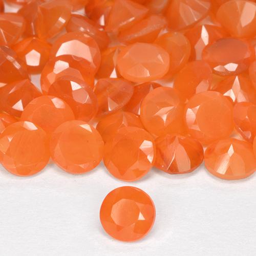 Gemas de Cornalina Naranja claro natural de 2.46 ct, Corte Redondo, Translúcido