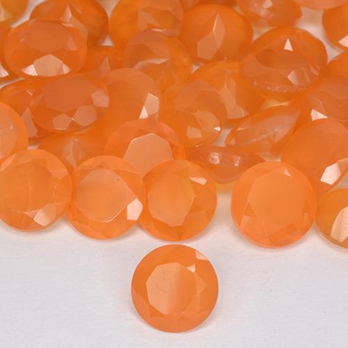 Gemas de cornalina naranja claro natural de 3,99 ct, corte redondo, translúcido