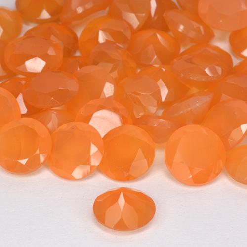 Gemas de cornalina naranja claro natural de 3,99 ct, corte redondo, translúcido