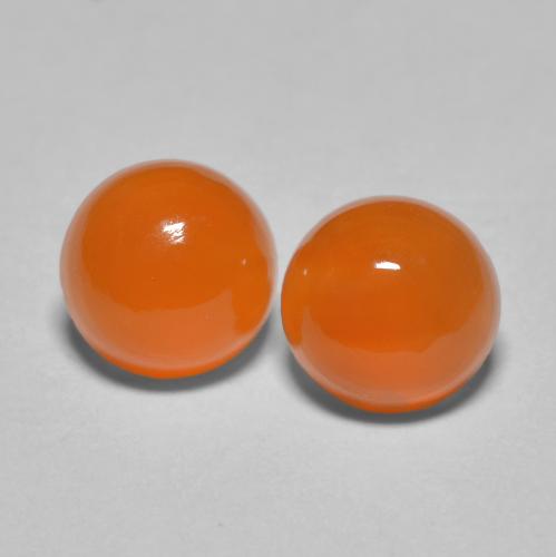 Gemas de cornalina naranja brillante natural de 1,79 ct, corte redondo, translúcido
