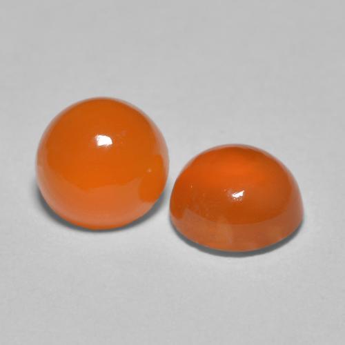 Gemas de cornalina naranja brillante natural de 1,79 ct, corte redondo, translúcido