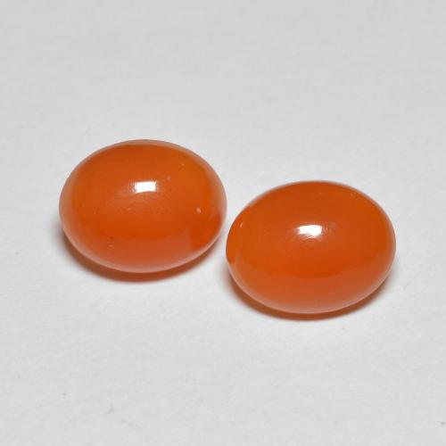 Gemas de Cornalina Naranja rojizo natural de 3.68 ct, Corte Óvalo, Translúcido
