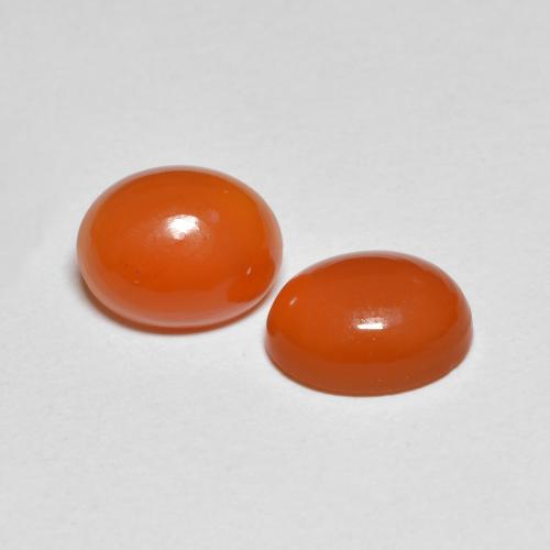 Gemas de Cornalina Naranja rojizo natural de 3.68 ct, Corte Óvalo, Translúcido