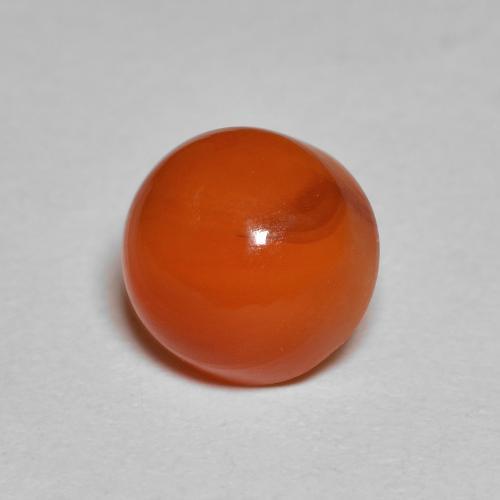 Cornalina naranja natural de 2,38 ct, corte redondo, translúcido