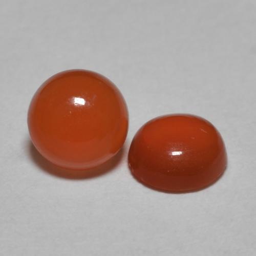 Gemas de cornalina naranja medio natural de 0,87 ct, corte redondo, translúcido