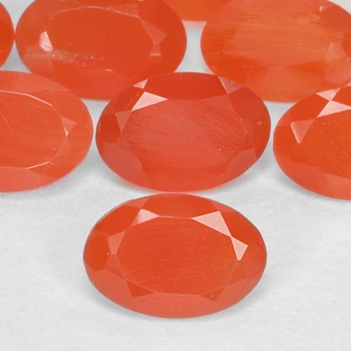 Gemas de cornalina naranja natural de 1,55 ct, corte óvalo, translúcido