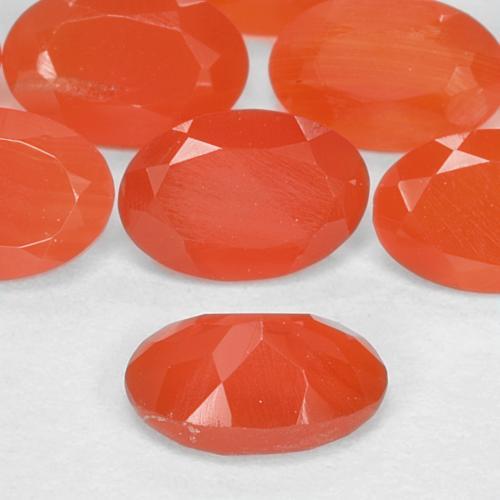 Gemas de cornalina naranja natural de 1,55 ct, corte óvalo, translúcido