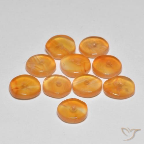 Gemas de Cornalina Naranja medio natural de 5.63 ct, Elegante, Transparente