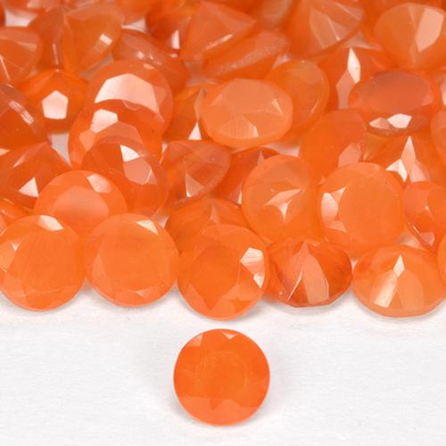 Gemas de Cornalina Naranja claro natural de 0.49 ct, Corte Redondo, Translúcido